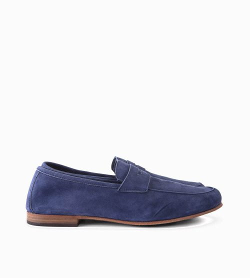 mens blue suede loafers